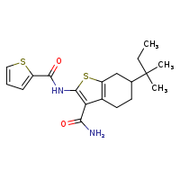 6-(2-methylbutan-2-yl)-2-(thiophene-2-amido)-4,5,6,7-tetrahydro-1-benzothiophene-3-carboxamide