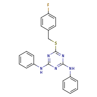6-{[(4-fluorophenyl)methyl]sulfanyl}-N2,N4-diphenyl-1,3,5-triazine-2,4-diamine