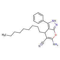 6-amino-4-nonyl-3-phenyl-2H,4H-pyrano[2,3-c]pyrazole-5-carbonitrile