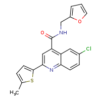 6-chloro-N-(furan-2-ylmethyl)-2-(5-methylthiophen-2-yl)quinoline-4-carboxamide