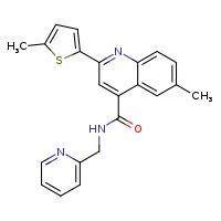 6-methyl-2-(5-methylthiophen-2-yl)-N-(pyridin-2-ylmethyl)quinoline-4-carboxamide