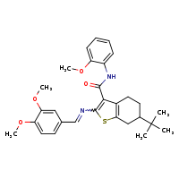6-tert-butyl-2-[(E)-[(3,4-dimethoxyphenyl)methylidene]amino]-N-(2-methoxyphenyl)-4,5,6,7-tetrahydro-1-benzothiophene-3-carboxamide