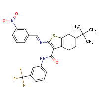 6-tert-butyl-2-[(E)-[(3-nitrophenyl)methylidene]amino]-N-[3-(trifluoromethyl)phenyl]-4,5,6,7-tetrahydro-1-benzothiophene-3-carboxamide