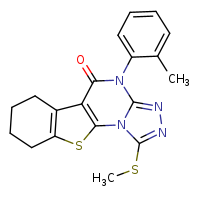 7-(2-methylphenyl)-3-(methylsulfanyl)-16-thia-2,4,5,7-tetraazatetracyclo[7.7.0.0²,?.0¹?,¹?]hexadeca-1(9),3,5,10(15)-tetraen-8-one