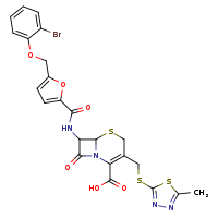 7-[5-(2-bromophenoxymethyl)furan-2-amido]-3-{[(5-methyl-1,3,4-thiadiazol-2-yl)sulfanyl]methyl}-8-oxo-5-thia-1-azabicyclo[4.2.0]oct-2-ene-2-carboxylic acid