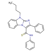 7-butyl-N,4-diphenyl-2,5,7-triazatricyclo[6.4.0.0²,?]dodeca-1(12),3,5,8,10-pentaene-3-carbothioamide