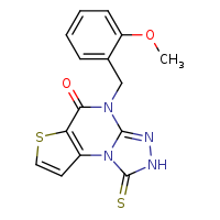 8-[(2-methoxyphenyl)methyl]-12-sulfanylidene-5-thia-1,8,10,11-tetraazatricyclo[7.3.0.0²,?]dodeca-2(6),3,9-trien-7-one