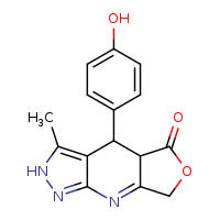 8-(4-hydroxyphenyl)-6-methyl-11-oxa-2,4,5-triazatricyclo[7.3.0.0³,?]dodeca-1,3,6-trien-10-one