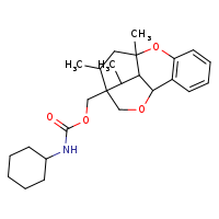 {9,11,13-trimethyl-8,15-dioxatetracyclo[10.2.2.0²,?.0?,¹?]hexadeca-2(7),3,5-trien-12-yl}methyl N-cyclohexylcarbamate