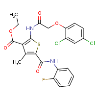 ethyl 2-[2-(2,4-dichlorophenoxy)acetamido]-5-[(2-fluorophenyl)carbamoyl]-4-methylthiophene-3-carboxylate