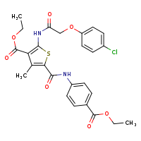 ethyl 2-[2-(4-chlorophenoxy)acetamido]-5-{[4-(ethoxycarbonyl)phenyl]carbamoyl}-4-methylthiophene-3-carboxylate