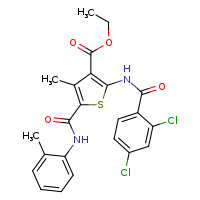 ethyl 2-(2,4-dichlorobenzamido)-4-methyl-5-[(2-methylphenyl)carbamoyl]thiophene-3-carboxylate