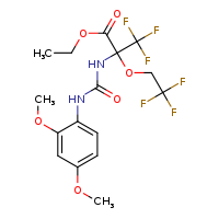 ethyl 2-{[(2,4-dimethoxyphenyl)carbamoyl]amino}-3,3,3-trifluoro-2-(2,2,2-trifluoroethoxy)propanoate