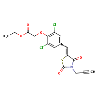 ethyl 2-(2,6-dichloro-4-{[(5E)-2,4-dioxo-3-(prop-2-yn-1-yl)-1,3-thiazolidin-5-ylidene]methyl}phenoxy)acetate