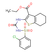 ethyl 2-{[(2-chlorobenzenesulfonyl)carbamoyl]amino}-4,5,6,7-tetrahydro-1-benzothiophene-3-carboxylate