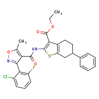 ethyl 2-[3-(2-chloro-6-fluorophenyl)-5-methyl-1,2-oxazole-4-amido]-6-phenyl-4,5,6,7-tetrahydro-1-benzothiophene-3-carboxylate