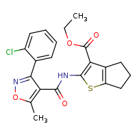 ethyl 2-[3-(2-chlorophenyl)-5-methyl-1,2-oxazole-4-amido]-4H,5H,6H-cyclopenta[b]thiophene-3-carboxylate
