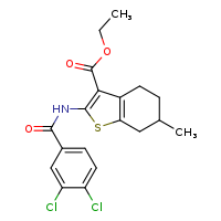 ethyl 2-(3,4-dichlorobenzamido)-6-methyl-4,5,6,7-tetrahydro-1-benzothiophene-3-carboxylate