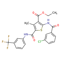 ethyl 2-(3-chlorobenzamido)-4-methyl-5-{[3-(trifluoromethyl)phenyl]carbamoyl}thiophene-3-carboxylate