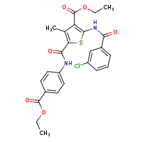 ethyl 2-(3-chlorobenzamido)-5-{[4-(ethoxycarbonyl)phenyl]carbamoyl}-4-methylthiophene-3-carboxylate