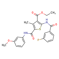 ethyl 2-(3-fluorobenzamido)-5-[(3-methoxyphenyl)carbamoyl]-4-methylthiophene-3-carboxylate