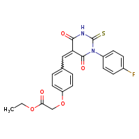 ethyl 2-(4-{[(5Z)-1-(4-fluorophenyl)-4,6-dioxo-2-sulfanylidene-1,3-diazinan-5-ylidene]methyl}phenoxy)acetate