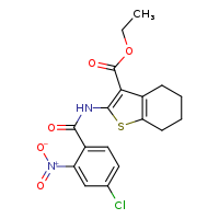 ethyl 2-(4-chloro-2-nitrobenzamido)-4,5,6,7-tetrahydro-1-benzothiophene-3-carboxylate