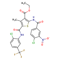 ethyl 2-(4-chloro-3-nitrobenzamido)-5-{[2-chloro-5-(trifluoromethyl)phenyl]carbamoyl}-4-methylthiophene-3-carboxylate