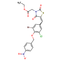 ethyl 2-[(5Z)-5-({3-bromo-5-chloro-4-[(4-nitrophenyl)methoxy]phenyl}methylidene)-2,4-dioxo-1,3-thiazolidin-3-yl]acetate