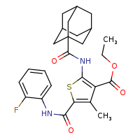 ethyl 2-(adamantane-1-amido)-5-[(2-fluorophenyl)carbamoyl]-4-methylthiophene-3-carboxylate