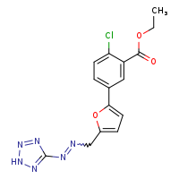 ethyl 2-chloro-5-(5-{[2-(2H-1,2,3,4-tetrazol-5-yl)diazen-1-yl]methyl}furan-2-yl)benzoate