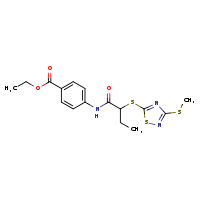 ethyl 4-(2-{[3-(methylsulfanyl)-1,2,4-thiadiazol-5-yl]sulfanyl}butanamido)benzoate