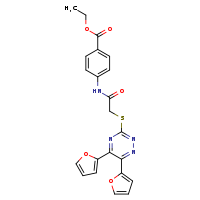 ethyl 4-(2-{[5,6-bis(furan-2-yl)-1,2,4-triazin-3-yl]sulfanyl}acetamido)benzoate