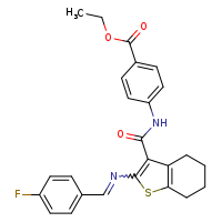 ethyl 4-{2-[(E)-[(4-fluorophenyl)methylidene]amino]-4,5,6,7-tetrahydro-1-benzothiophene-3-amido}benzoate