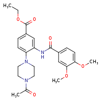 ethyl 4-(4-acetylpiperazin-1-yl)-3-(3,4-dimethoxybenzamido)benzoate