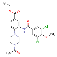 ethyl 4-(4-acetylpiperazin-1-yl)-3-(3,5-dichloro-4-methoxybenzamido)benzoate