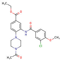 ethyl 4-(4-acetylpiperazin-1-yl)-3-(3-chloro-4-methoxybenzamido)benzoate