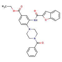 ethyl 4-(4-benzoylpiperazin-1-yl)-3-(1-benzofuran-2-amido)benzoate