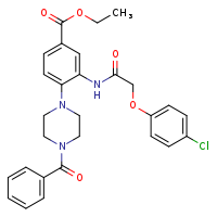 ethyl 4-(4-benzoylpiperazin-1-yl)-3-[2-(4-chlorophenoxy)acetamido]benzoate