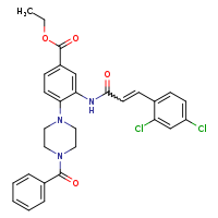 ethyl 4-(4-benzoylpiperazin-1-yl)-3-[(2E)-3-(2,4-dichlorophenyl)prop-2-enamido]benzoate