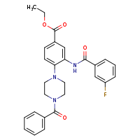 ethyl 4-(4-benzoylpiperazin-1-yl)-3-(3-fluorobenzamido)benzoate