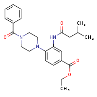 ethyl 4-(4-benzoylpiperazin-1-yl)-3-(3-methylbutanamido)benzoate