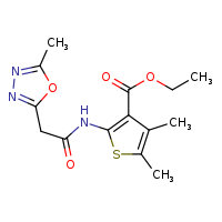 ethyl 4,5-dimethyl-2-[2-(5-methyl-1,3,4-oxadiazol-2-yl)acetamido]thiophene-3-carboxylate