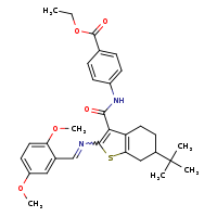 ethyl 4-{6-tert-butyl-2-[(E)-[(2,5-dimethoxyphenyl)methylidene]amino]-4,5,6,7-tetrahydro-1-benzothiophene-3-amido}benzoate