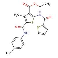 ethyl 4-methyl-5-[(4-methylphenyl)carbamoyl]-2-(thiophene-2-amido)thiophene-3-carboxylate