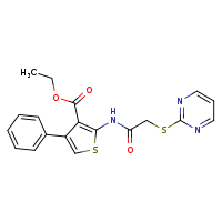 ethyl 4-phenyl-2-[2-(pyrimidin-2-ylsulfanyl)acetamido]thiophene-3-carboxylate