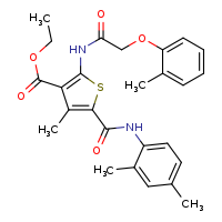 ethyl 5-[(2,4-dimethylphenyl)carbamoyl]-4-methyl-2-[2-(2-methylphenoxy)acetamido]thiophene-3-carboxylate