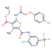 ethyl 5-{[2-chloro-5-(trifluoromethyl)phenyl]carbamoyl}-2-[2-(4-chlorophenoxy)acetamido]-4-methylthiophene-3-carboxylate