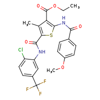 ethyl 5-{[2-chloro-5-(trifluoromethyl)phenyl]carbamoyl}-2-(4-methoxybenzamido)-4-methylthiophene-3-carboxylate