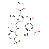 ethyl 5-{[2-chloro-5-(trifluoromethyl)phenyl]carbamoyl}-4-methyl-2-(4-methyl-3-nitrobenzamido)thiophene-3-carboxylate